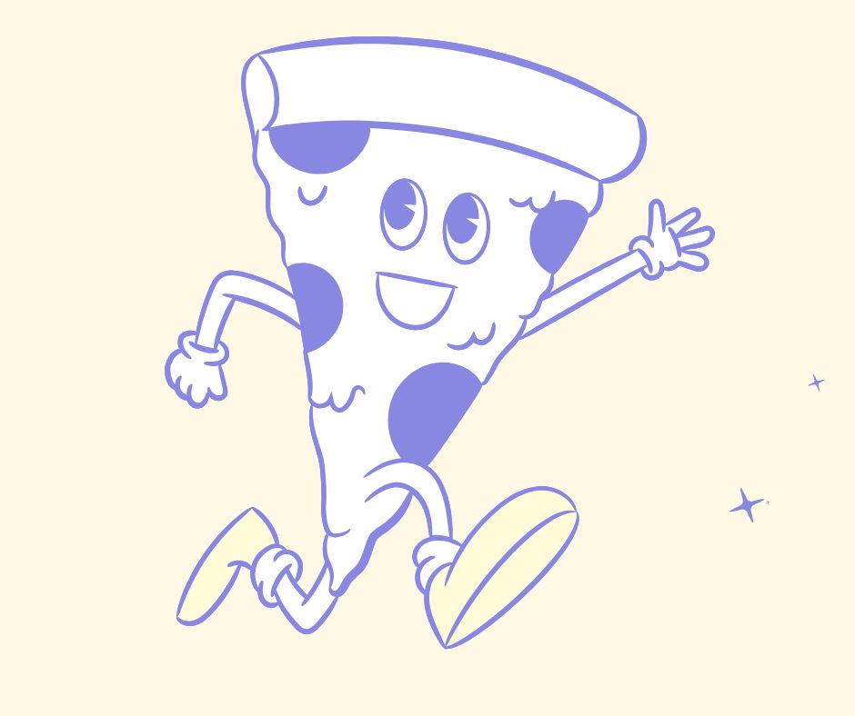 Mascotte pizza décorative